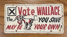 Vintage 1968 George Wallace Booster License Plate Political Alabama picture