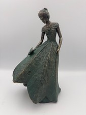 Elegant Woman in Leaf Dress Figurine Resin Bronze Finish Statue Butterfly 10 in picture
