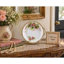 Antique Nippon Hand Painted Porcelain Double Handle Bowl Floral Gold Gilt Dish picture
