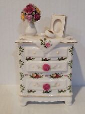 Royal Albert Old Country Roses Porcelain Music Box Dresser '62 Beautiful Dreamer picture