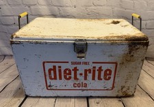 Vintage Diet Rite Cola Cooler RC Royal Crown Metal White Louisville KY USA picture