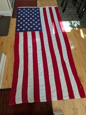 Vintage Valley Forge USA Flag - 9ft x 4ft 4in - Sewn Cotton 50 Star picture