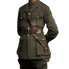 Men's Olive Green Wool Royal Regiment Jacket 1900s War Uniform British Uniform picture