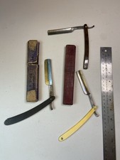 3 Antique Vintage Straight Razor Lot Koken Solingen Oxford Alexander Cases picture