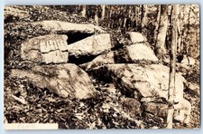 1923 Big Rocks And Trees Scene Brooklyn Connecticut CT RPPC Photo Postcard picture