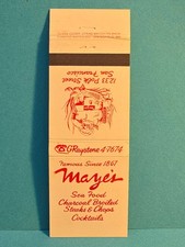 Vintage Matchbook Cover MAYE’S Restaurant Polk Street San Francisco California picture