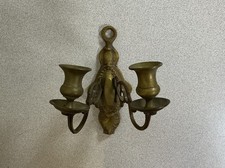 Brass Double Arm Wall Sconce Candle Holder  picture