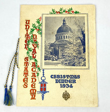 1934 US Naval Academy Christmas Menu Signed Rear Admiral David F Sellers VTG picture