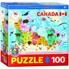 EuroGraphics Illustrated Map of Canada 100 pc picture
