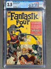 Fantastic Four 2 1962 Marvel Comics CGC G+ 2.5 1st App Skrulls picture