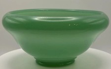 Rare 1920’s Fenton Jadeite Rolled Edge Console Bowl, Excellent Condition picture