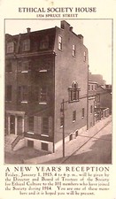 1915 Ethical Society House Philadelphia New Year's Reception Invitation Card picture