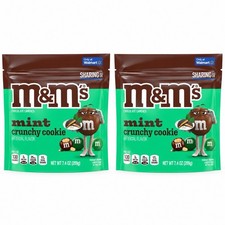 M&M’S Mint Crunchy Cookie Chocolate Candy – 7.4 oz Sharing Size New Sealed 2pack picture