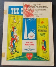 ORIGINAL 1940 New York World's Fair The Brass Rail Restaurant Colorful Menu picture