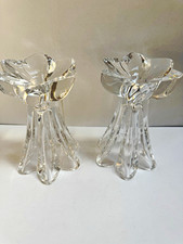 Vintage Mikasa Full Lead Crystal Blossom 6-inch Candle Holders picture