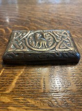 ANTIQUE TIFFANY STUDIOS NY ZODIAC PAPERWEIGHT EARLY MODEL, DARK CHOCOLATE PATINA picture