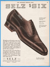 1922 Selz Schwab & Co Chicago IL Selz Six Men's Oxford Shoes 1920's Fashion Ad picture