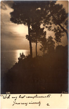 Scenic View from Villa Gentile Nervi Genoa Italy 1900s RPPC Postcard UDB picture