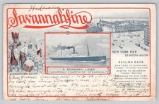 Savannah Georgia Savannah Line Steamship Schedule Pier Undivided Back Postcard picture