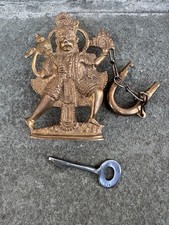 Vintage Hanuman Hindu Monkey God India Vintage Figural Brass Padlock Used picture