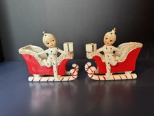 VTG Christmas 1959 Holt Howard Pixie Sleigh  set RARE & HTF See pics READ picture