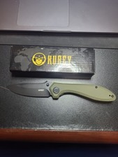 Kubey Ruckus Liner Lock Knife Green G-10 (3.3