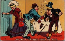 Vintage 1908 Marriage Romance Comic Postcard 