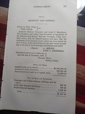 ☆1867 train report RONDOUT & OSWEGO RAILROAD ~Thomas Cornell Prez ~ New York picture