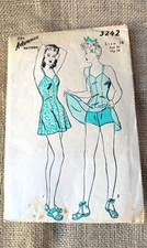 ⁠Vtg 1940s Swimsuit Sunsuit Playsuit Pattern Advance 3242 Size 18 Bust 36 WWII⁠ picture