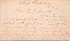 1883 Black Rock West Virginia to Parris WV Postal Card Christmas Present Mail picture
