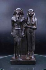 Authentic Ancient Egyptian Antiquities statue of king Menkaure with his wife BC picture