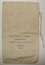 Vtg Essex County Champlain National Bank Willsboro N.Y Canvas Change Deposit Bag picture