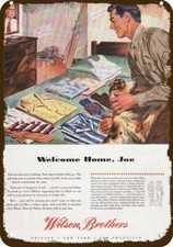 1945 WILSON BROTHERS CLOTHIERS Vintage Look DECORATIVE METAL SIGN - WWII SOLDIER picture