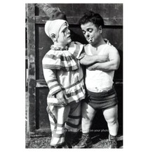Vintage Circus Clown Midget Dwarf PHOTO Circus Freak Sideshow Halloween Costume picture