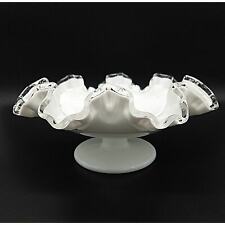 VTG FENTON Silver Crest Milk Glass Pedestal Compote Dish picture