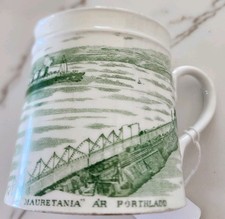 1909 Cunard RMS Mauretania Commemorative Mug Fishguard Harbour Welsh E. Hughes picture
