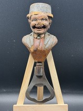 Bottle Opener Man ANRI Hand Carved Wood Vintage Italy Hand Painted Folk Art picture