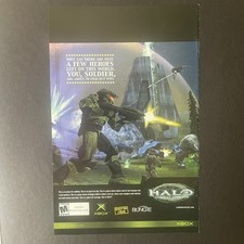 Halo Combat Evolved 2001 video game Print Ad Xbox vintge gaming art Master Chief picture