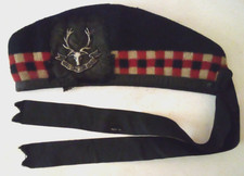 VTG SEAFORTH HIGHLANDERS MILITARY HAT W/BADGE CUIDICH 'N RIGH HELP THE KING MK picture