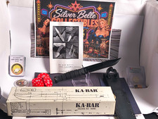 KA-BAR 1256 Short Black Fixed Blade Knife Sheath Box w/ 1999 Catalog USA picture