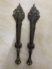 2Pcs Wonderful 8.5 Inches Tibetan Bronze Hand Made Buddhist Artifacts picture