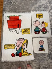  VTG 1971 Peanuts 3 Piece Towel Set - Excellent Condition picture