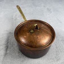 VTG 1960s Revere Ware Limited Edition Copper 3 Qt Saucepan w/ Lid Brass Handle picture
