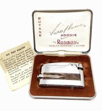Vintage Ronson Premiere Silver Tone Gold Accent Adonis Varaflame Lighter In Case picture