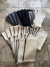 47 Pieces Blank DIY Craft Canvas Pencil Case Makeup Pouch Bags in Bulk Natural picture