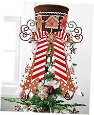 Gingerbread Christmas Tree Topper, Brown Top Hat with Fabric Gingerbread(brown) picture