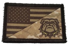 Subdued Multicam GA Bulldogs USA FLAG Morale Patch Tactical Military Army picture
