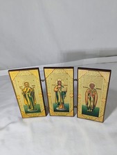 Wooden Triptych Icon Catholic Russian Orthodox Church Travel or Prayer picture