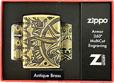 Zippo Armor Windproof Deep Carved Nautical Designed Lighter 49000B, New In Box picture