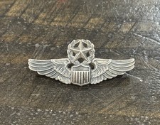 Vintage N.S. Meyer Sterling Silver Command Pilot Wings Pin~ Collectible~USAAF picture